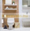 Standing toilet brush and toilet paper holder matt black 72 x 25 x 20 cm