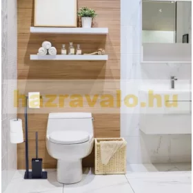   Álló WC kefe és WC papír tartó matt fekete 72 x 25 x 20 cm