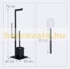 Standing toilet brush and toilet paper holder matt black 72 x 25 x 20 cm