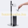 Modern toilet brush and toilet paper holder matt black minimalist style 73 x 21.5 x 27.5 cm