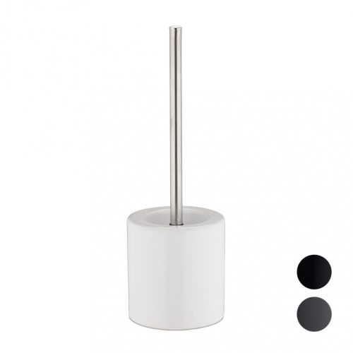 Ceramic toilet brush holder in white 