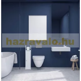 WC papír tartó keskeny szekrény fehér 78,5 x 20 x 18 cm