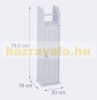 Toilet paper holder narrow cabinet white 78.5 x 20 x 18 cm