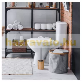   Bambusz WC kefe tartó szilikon kefével és rozsdamentes fogantyúval