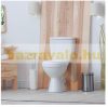 Bamboo toilet brush holder with silicone brush and stainless handle