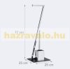 Modern toilet brush and toilet paper holder made of Z-shaped chromed metal, tempered black glass and plastic