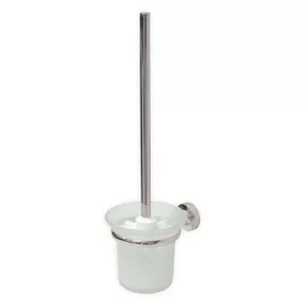 WC-kefetartó elegáns üveg, falra rögzíthető, krómozott réz  