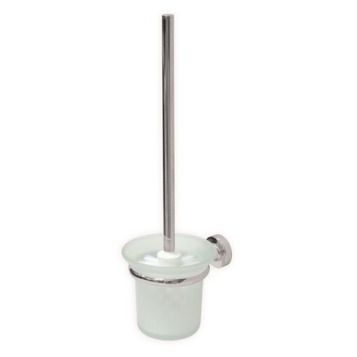 Toilet brush holder, elegant glass, can be attached to the wall, chrome-plated copper  