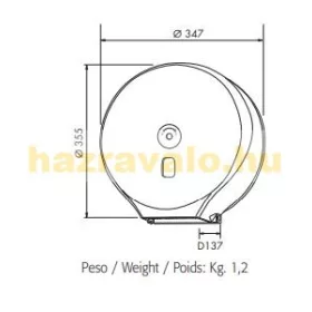 WC papír adagoló 400 műanyag fehér