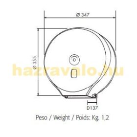   WC papíradagoló 400 fehér műanyag, ipari és szállodai kivitel