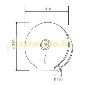   INOX400 WC papíradagoló fényes rozsdamentes acél, ipari és szállodai kivitel