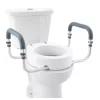 WC-ülőke magasító kapaszkodóval 8,9 cm emelés, 136 kg teherbírás, alumínium karfás toalettmagasító kerek WC-hez
