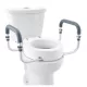 WC-ülőke magasító kapaszkodóval 8,9 cm emelés, 136 kg teherbírás, alumínium karfás toalettmagasító kerek WC-hez