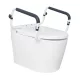 WC-ülőke emelő kartámasszal 410–510 mm állítható szélesség felállást segítő kapaszkodó acél vázzal 136 kg teherbírású