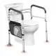 WC biztonsági kapaszkodó, felállást segítő keret állítható szélesség és magasság, 136 kg teherbírással