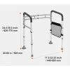 WC biztonsági kapaszkodó, felállást segítő keret állítható szélesség és magasság, 136 kg teherbírással