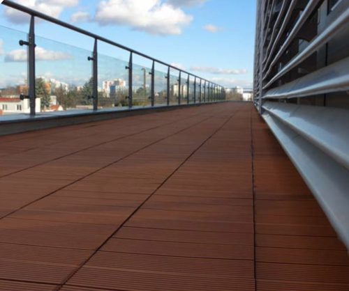 WPC parquet tiles 1 m2 30x30 cm sheets Wood effect dark brown brown Mahogany Woodlook covering