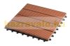 WPC parketta 1 m2 30x30 cm lapokból kültéri és beltéri. Fahatású barna Merbau burkolat. Woodlook kaz