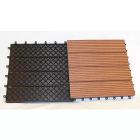   WPC csempe padlólap kazettás parketta 30x30 cm  Fahatású barna Merbau burkolat.  Matt, csúszásmentes felület. Darab ár!