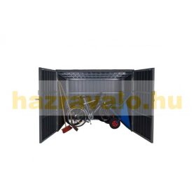   WPC kerékpár garázs szerszámos kisház, zárható kerékpár tároló 2 bicikli számára 172x213x112 cm antracit