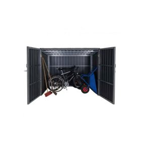   WPC kerékpár garázs szerszámos kisház, zárható kerékpár tároló 4 bicikli számára 172x213x160 cm antracit