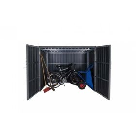   WPC kerékpár garázs szerszámos kisház, zárható kerékpár tároló 4 bicikli számára 172x213x160 cm szürke