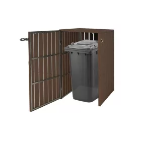   WPC Kerti kukatároló szemeteskuka tároló 1 db 80-240 literes kukához barna