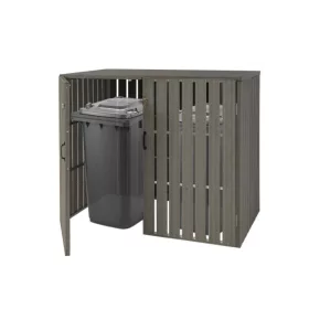   WPC Kerti kukatároló szemeteskuka tároló 2 db 80-240 literes kukához szürke 
