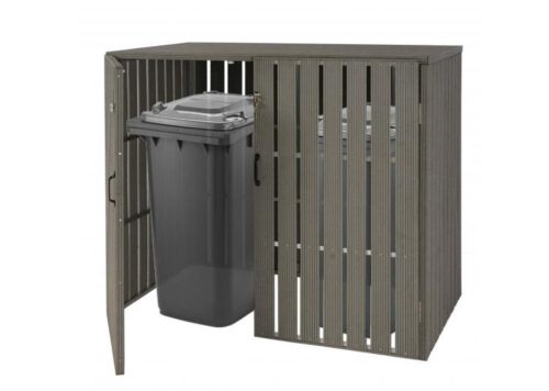 WPC Garden bin storage bin storage bin for 2 80-240 liter bins, gray 