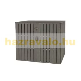   WPC Kerti kukatároló szemeteskuka tároló 2 db 80-240 literes kukához szürke 