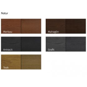   WPC minta Woodlook Natúr 5 színben Merbau Mahagóni, Grafit, Teak, Antracit 30 centis betétdíjas mintadarab