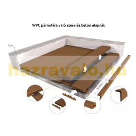  WPC padlólap rögzítő fül rozsdamentes inox klipsz 4 mm padlólap távolsághoz WoodLook