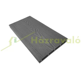   WPC padlólap m2 négyzetméter ár Fahatású kétoldalas Grafit szürke burkolat Woodlook Premium csúszásmentes felület