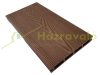WPC floorboard price per meter 150x20x4000 mm Wood-effect double-sided brown Merbau covering. Woodlook Premium non-slip surface.