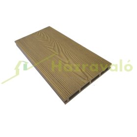   WPC padlólap méterár 145x21x4000 mm Fahatású kétoldalas világosbarna Teak burkolat Woodlook Premium csúszásmentes felület