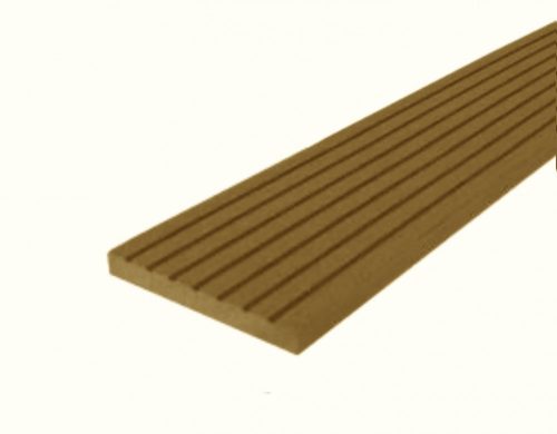 WPC takaróléc 63x10x2200 bordázott I alaku oldatakaró világosbarna Teak WoodLook deszka