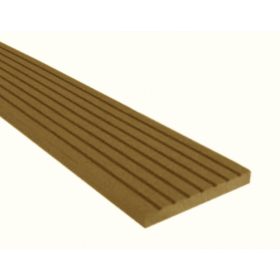   WPC léc 80x10x2200 bordázott I alaku oldatakaró világosbarna Teak WoodLook takaróléc