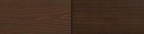 WPC floorboard Woodlook Natural Mahogany 2.2 m strand 150x24x2200 mm real wood-effect double-sided brown covering, matte, non-slip surface.