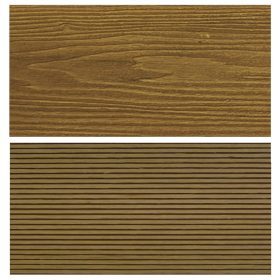   WPC padlólap Woodlook Natúr Teak 4 m szál 150x24x4000 mm igazi fahatású kétoldalas barna burkolat, matt, csúszásmentes felület. Méterenkénti ár!