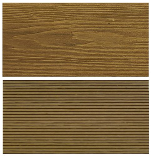 WPC floorboard Woodlook Natural Teak 4 m fiber 150x24x4000 mm real wood-effect double-sided brown covering, matte, non-slip surface. Price per meter!