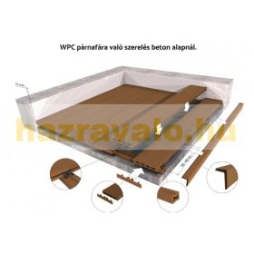   WPC padlólap párnafa 40x30x2200 mm 2,2 méteres szál antracit WoodLook