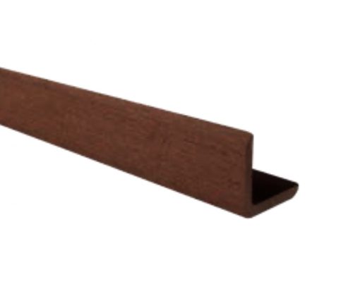 WPC sarokléc 50x60x2200 mm L alakú oldaltakaró profil sötétbarna Mahagóni WoodLook