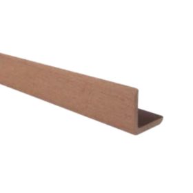   WPC sarokléc 50x60x2200 mm L alakú oldaltakaró profil barna Merbau színű WoodLook