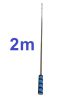 Flag holder, telescopic flag pole 2 meters long, extendable, made of stainless steel.