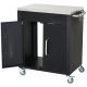 Serving cart on wheels kitchen aid, stainless steel black 86x50x84.5 cm