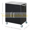 Serving cart on wheels kitchen aid, stainless steel black 86x50x84.5 cm