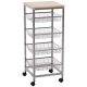 Steel kitchen trolley serving trolley, party trolley with baskets 36.5x36.5x89 cm