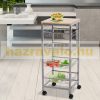 Steel kitchen trolley serving trolley, party trolley with baskets 36.5x36.5x89 cm