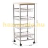 Steel kitchen trolley serving trolley, party trolley with baskets 36.5x36.5x89 cm