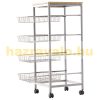 Steel kitchen trolley serving trolley, party trolley with baskets 36.5x36.5x89 cm